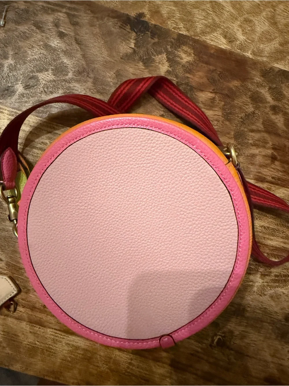 COACH Pink Round Crossbody with Multicolor Trim